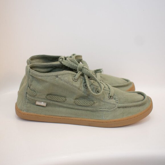 Sanuk Women’s Vee Canvas Shoe Green/Khaki Size 7 - Picture 3 of 7